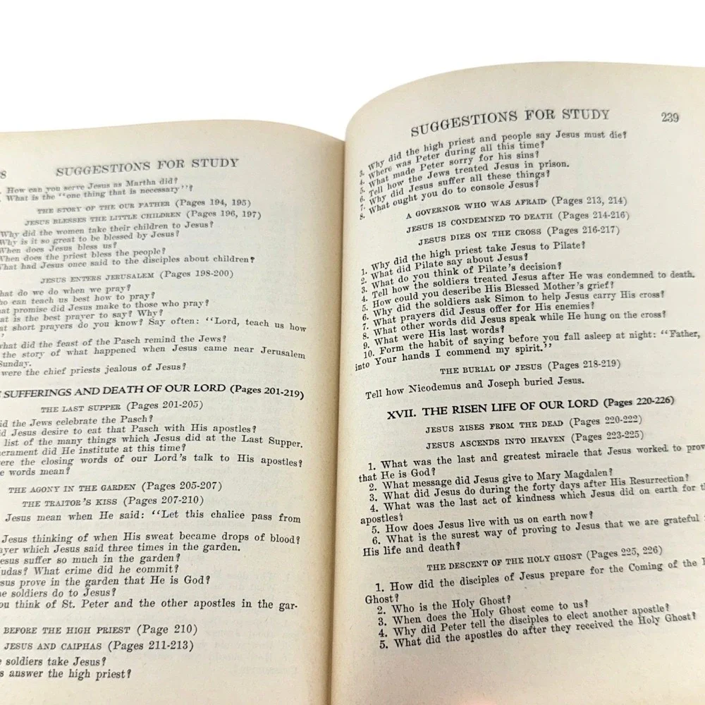 Benziger Brothers The Bible Story 1931 Catholic Textbook Illustrated Lower Grade